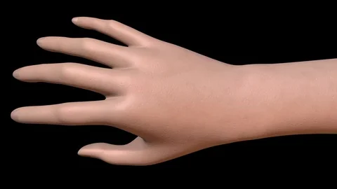 Age spots forming on hand,arm. Subtle rotation. 3d animation Stock Footage 82292446