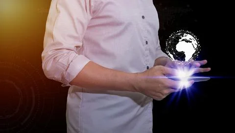 Age of technology People's, Use of technology in the modern era Stock Photos