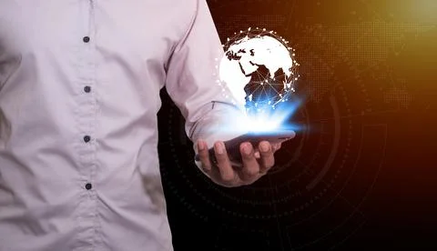 Age of technology People's, Use of technology in the modern era Stock Photos