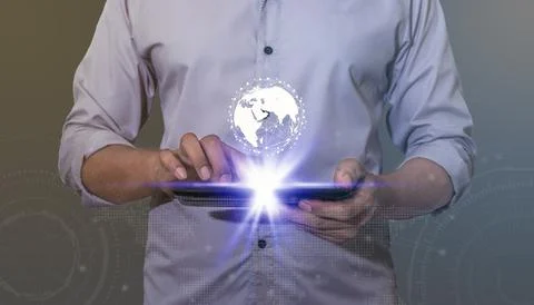 Age of technology People's, Use of technology in the modern era Foto stock