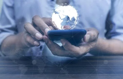 Age of technology People's, Use of technology in the modern era Stock Photos
