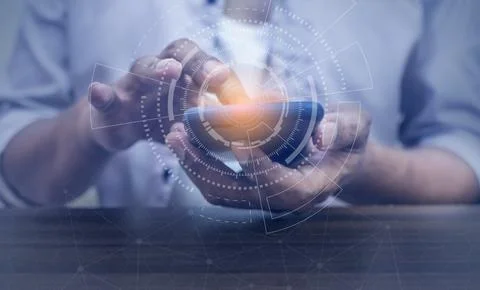 Age of technology People's, Use of technology in the modern era Stock Photos