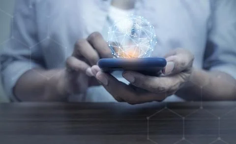 Age of technology People's, Use of technology in the modern era Stock Photos