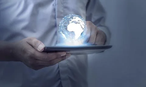 Age of technology People's, Use of technology in the modern era Stock Photos