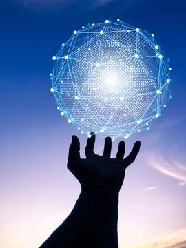 Age of technology People's, Use of technology in the modern era, Interconne.. Stock Photos