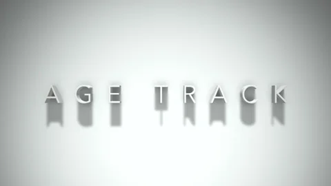 Age track 3D title animation with shadows on a white background Stock Footage 297380832