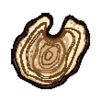 Age tree rings pixel art vector illustration Stock Illustration