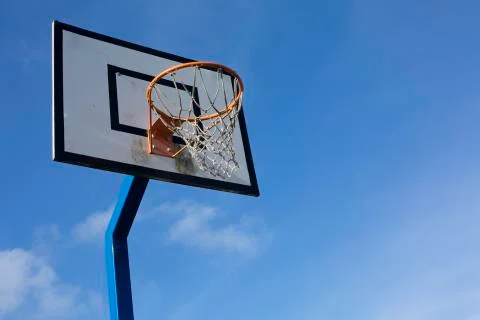 An aged basketball hoop and backboard Stock Photos