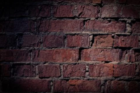 Aged blue toned brick background, close-up shot Stock Photos