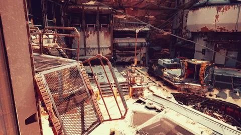 An aged building covered in rust, showcasing the beauty of decay Ilustración de archivo