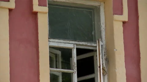 Aged building facade with windows in old historical town, loneliness Stock Footage 90705235