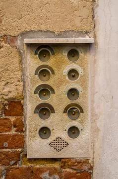 Aged Building Intercom Stock Photos