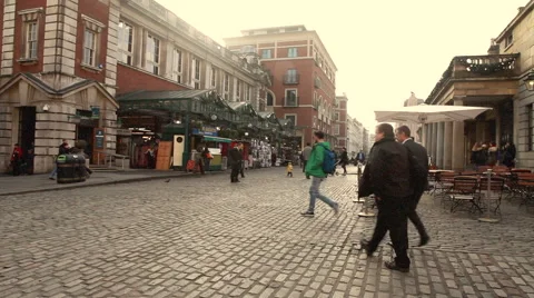 Aged cobbled square Stock Footage