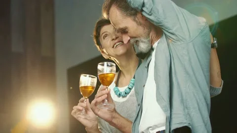 Aged couple discussing something Stock Footage 147985289