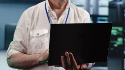 Aged developer optimizes data center Stock Footage 247901407
