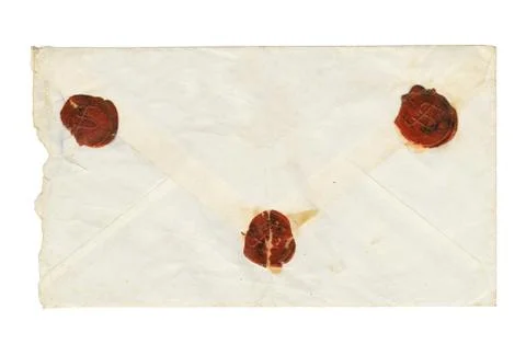 Aged enveloped isolated on a white background Stock Photos