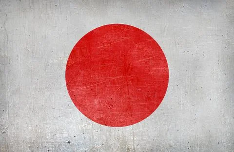 Aged flag of Japan Stock Illustration