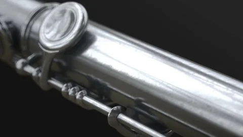 Aged Flute close up on black background Stock Footage 82762148