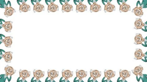 Aged grey haired man frame pattern on white background illustration. Stock Illustration