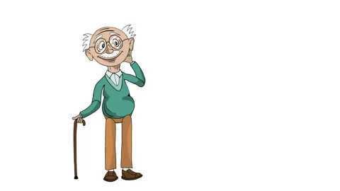 Aged grey haired man isolated on white background in 4k video. 库存影片 147849240