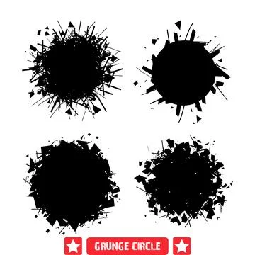Aged Grunge Circles Vector Pack  Vintage Inspired Circular Silhouettes with.. Stock-Illustration