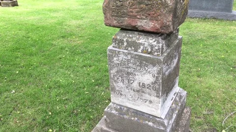 Aged Headstone in Cemetery 動画素材 75969721