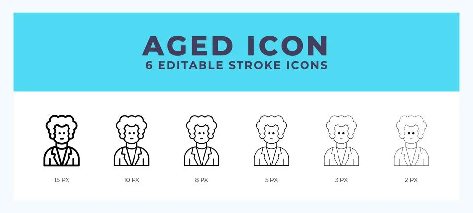 Aged line icon vector illustration in trendy style. Stock Illustration