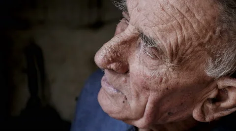 Aged man rests at home Video stock 59138574