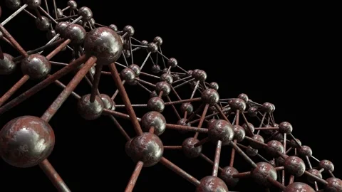 Aged metal molecular plexus pattern looping 3D animation with alpha Stock Footage 205325778