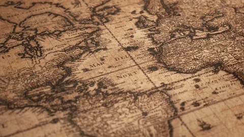 Aged old world map Stock Footage 122597191