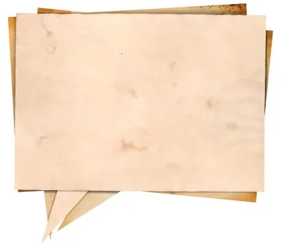 Aged paper speech bubble Stock Illustration