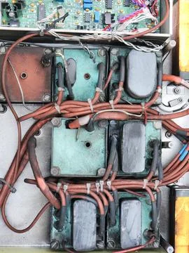 Aged Power Module with Potted Transformers and Corrosion. Stock Photos