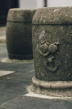 Aged stone bench Stock Photos