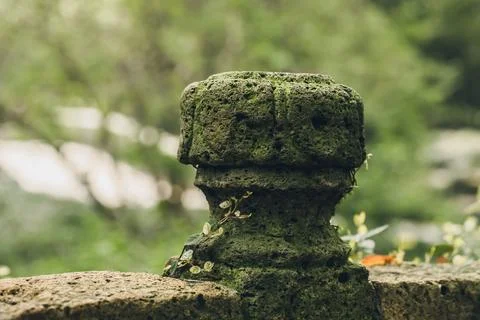 Aged stone pillar Stock Photos