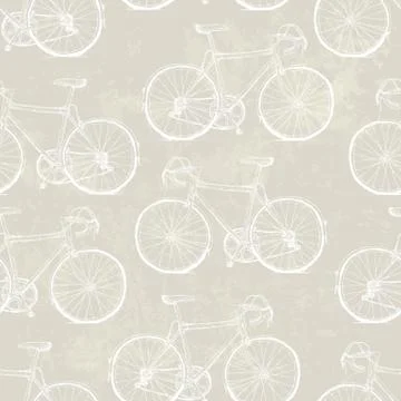 Aged Vintage Bicycles Seamless Pattern Illustrazione stock