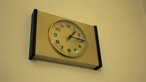 Aged Wall Clock Hanging in a Traditional Kitchen Stock Footage 102591072