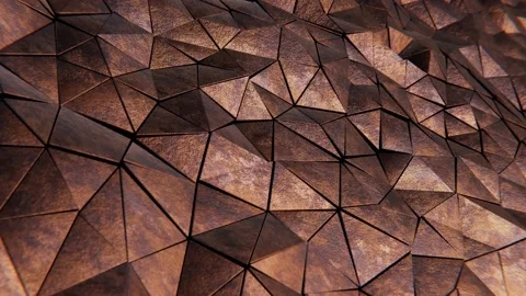 Aged weathered rusty metal triangles pattern looping 3D animation Stock Footage 196595441