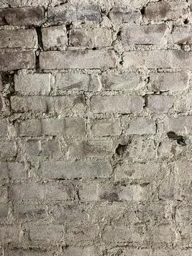 Aged White Brick Wall with Texture Stock Photos