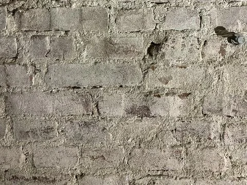 Aged White Brick Wall with Texture Stock Photos