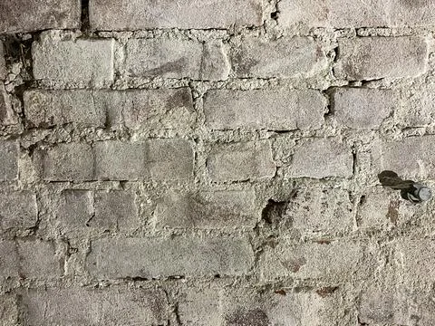 Aged White Brick Wall with Texture Stock Photos