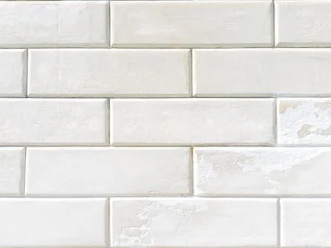 Aged White Stone Wall with Rectangular Pattern Stock Photos