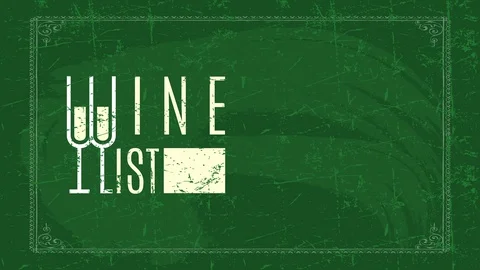 Aged wine list script written with frayed grainy offset changing colour between Stock Footage 129644777