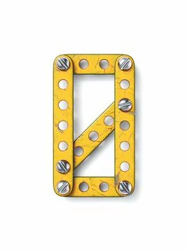 Aged yellow constructor font Number 0 ZERO 3D Stock Illustration