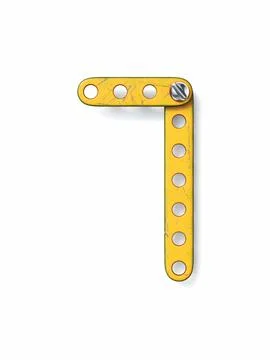 Aged yellow constructor font Number 7 SEVEN 3D Stock Illustration