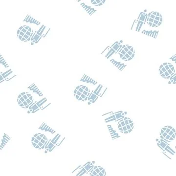 Ageing social problem glyph seamless pattern Stock Illustration