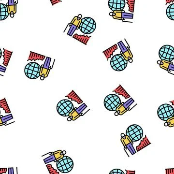 Ageing social problem vector seamless pattern Stock Illustration