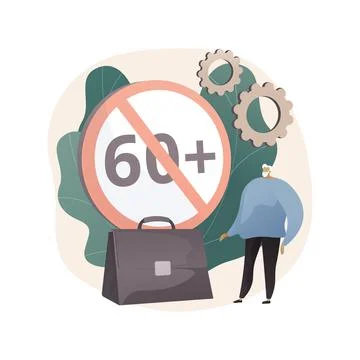 Ageism social problem abstract concept vector illustration. Illustrazione stock