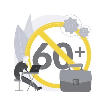 Ageism social problem abstract concept vector illustration. Stock Illustration