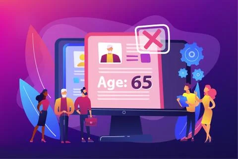 Ageism social problem concept vector illustration Stock Illustration