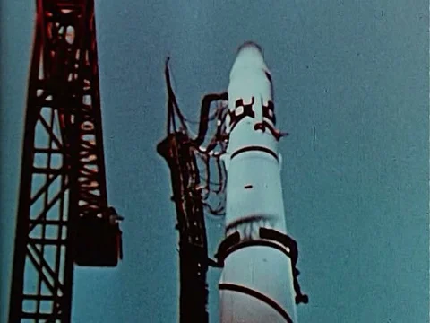 The Agena Thor vehicle held the camera for the first CORONA Project launch. Stock Footage 75281205